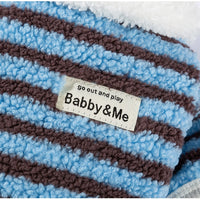 HKM-6809789 Cozy Striped Fleece Pet Shirt for Small Dogs and Cats, Soft Button-Down Sweater for Winter Wear