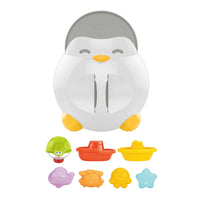 HKM-680979 8 Pack Penguin Storage Boxes for Baby Bath and Water Play Toys, ABS Plastic Strainers