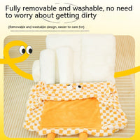 HKM-6810301 Warm Tunnel Pet Bed for Cats - Soft PP Cotton, Multiple Sizes Available in Yellow and Blue