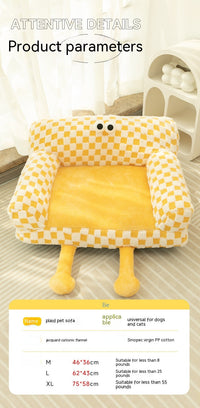 HKM-6810301 Warm Tunnel Pet Bed for Cats - Soft PP Cotton, Multiple Sizes Available in Yellow and Blue