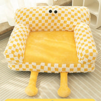 HKM-6810301 Warm Tunnel Pet Bed for Cats - Soft PP Cotton, Multiple Sizes Available in Yellow and Blue