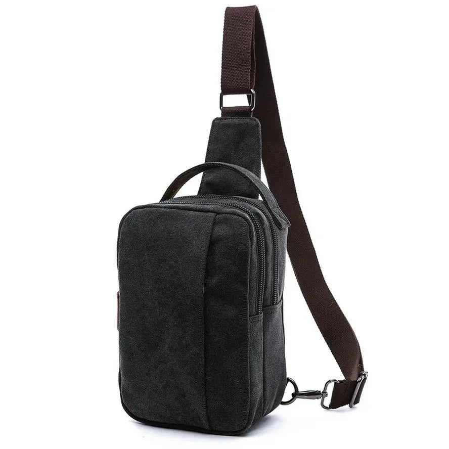 HKM-681043 Canvas Crossbody Shoulder Bag for Men - Stylish Sports Chest Pack