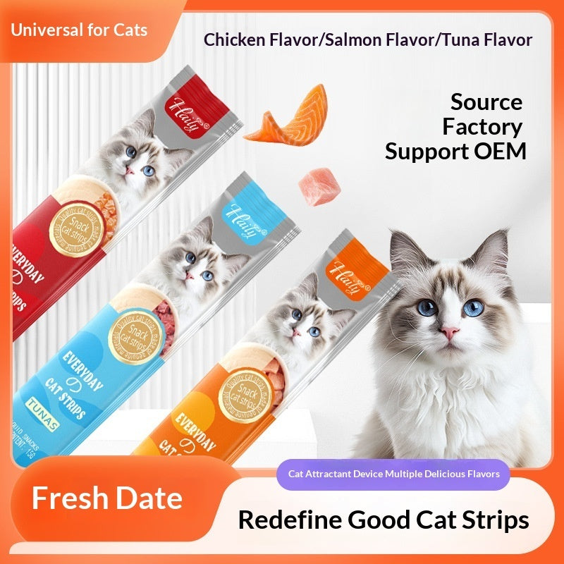 HKM-6811069 Savory Chicken, Salmon & Tuna Cat Snack Puree Nutrition Bar