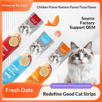 HKM-6811069 Savory Chicken, Salmon & Tuna Cat Snack Puree Nutrition Bar