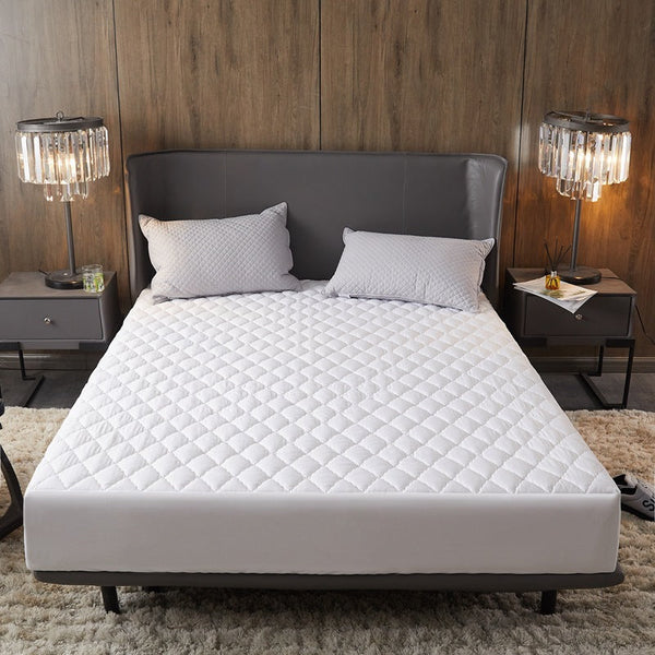 HKM-681171 Waterproof Solid Color Quilted Fitted Sheet for Medium and High Mattresses