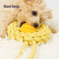 HKM-6811837 Durable Yellow Cotton Rope Toy for Pets, 27x14cm