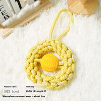 HKM-6811837 Durable Yellow Cotton Rope Toy for Pets, 27x14cm