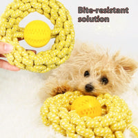 HKM-6811837 Durable Yellow Cotton Rope Toy for Pets, 27x14cm