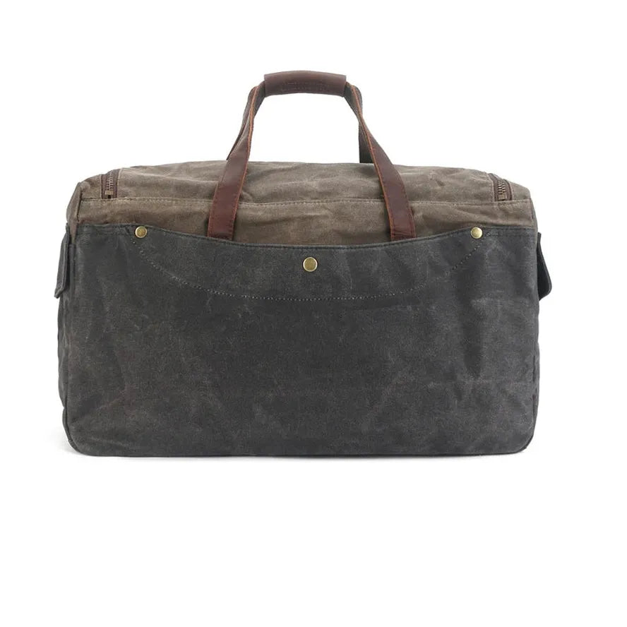 HKM-681235 Retro Waterproof Men's Travel Bag - Large Capacity Fitness and Outdoor Shoulder Bag in Dark Grey, Khaki, and Army Green