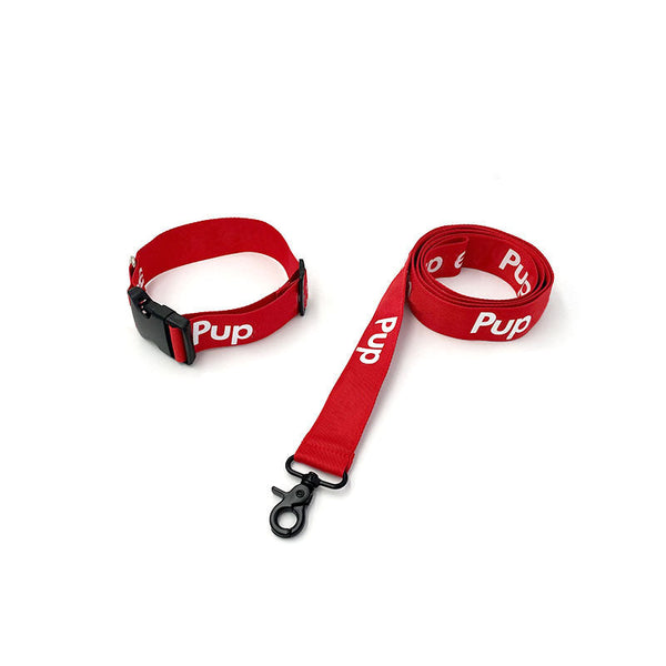 HKM-6812989 Cute Red Collar for Small and Medium Dogs - Durable Single Collar with 150cm Leash