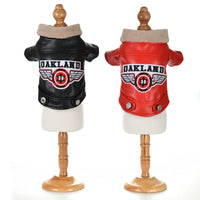 HKM-6813373 Waterproof Embroidered PU Pet Clothing in Red and Black - Sizes XS to XXL