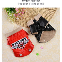 HKM-6813373 Waterproof Embroidered PU Pet Clothing in Red and Black - Sizes XS to XXL