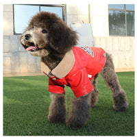 HKM-6813373 Waterproof Embroidered PU Pet Clothing in Red and Black - Sizes XS to XXL