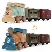 HKM-681427 Friction Inertia Train Toy with Music for Kids - Assembly Puzzle Hand Push-Pull Play Car