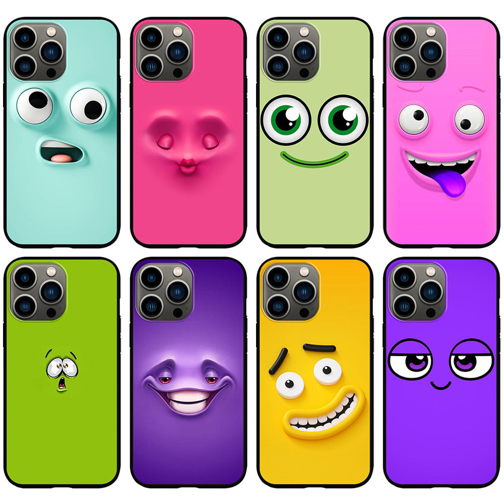 HKM-681427 Funny Cartoon Eyes TPU Mobile Phone Case for iPhone Models