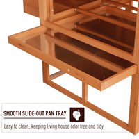 HKM-6814653 Deluxe 136.5" Chicken Coop with Nesting Box, Run, and Lockable Doors for Backyard Use