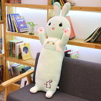 HKM-681491 Soft Plush Rabbit Pillow Doll - 3D Down Cotton Stuffed Toy - Cute Sleep Companion for Girls