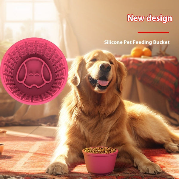 HKM-6816957 Soft and Durable Silicone Dog Food Bowl - Multi-Purpose Design in Various Colors
