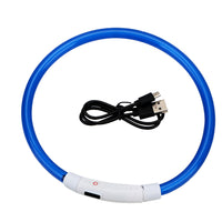 HKM-6818749 USB Rechargeable Luminous Pet Collar with Three Flashing Modes - 50 cm, Rubber and ABS/PVC Material