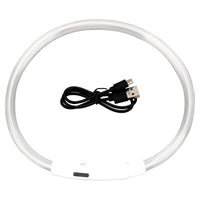 HKM-6818749 USB Rechargeable Luminous Pet Collar with Three Flashing Modes - 50 cm, Rubber and ABS/PVC Material