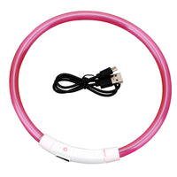 HKM-6818749 USB Rechargeable Luminous Pet Collar with Three Flashing Modes - 50 cm, Rubber and ABS/PVC Material