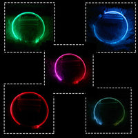 HKM-6818749 USB Rechargeable Luminous Pet Collar with Three Flashing Modes - 50 cm, Rubber and ABS/PVC Material