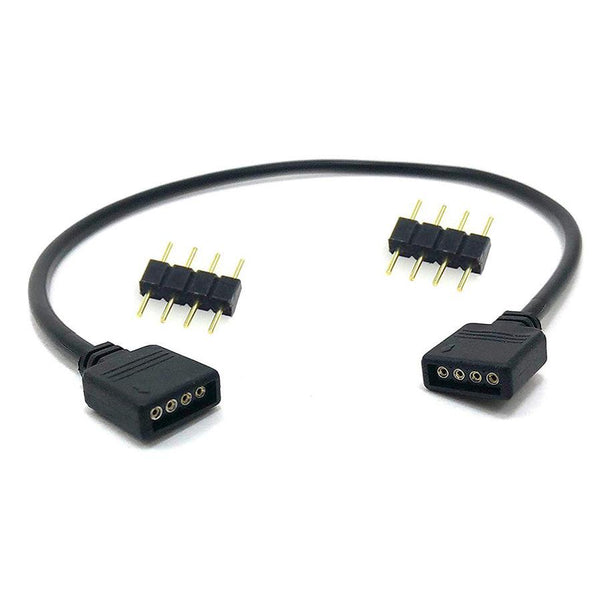 HKM-682003 30Cm Black RGB Extension Cable with 4Pin LED Controller for 3528/5050 Strip Lights