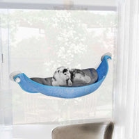 HKM-6820797 Cat Sun Hammock with Suction Cups - Durable Felt Material, Crescent Shape, UV Health Benefits, 15 kg Capacity, 3 Color Options