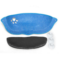 HKM-6820797 Cat Sun Hammock with Suction Cups - Durable Felt Material, Crescent Shape, UV Health Benefits, 15 kg Capacity, 3 Color Options