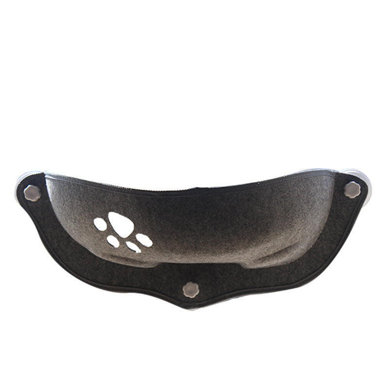HKM-6820797 Cat Sun Hammock with Suction Cups - Durable Felt Material, Crescent Shape, UV Health Benefits, 15 kg Capacity, 3 Color Options
