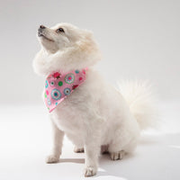 HKM-6820925 Pet Saliva Towel Dog Scarf - Cute Patterns in Blue, Pink, Orange, and Green, Size S, M, L