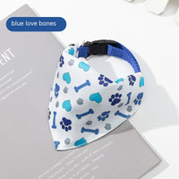HKM-6820925 Pet Saliva Towel Dog Scarf - Cute Patterns in Blue, Pink, Orange, and Green, Size S, M, L