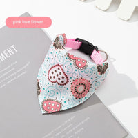 HKM-6820925 Pet Saliva Towel Dog Scarf - Cute Patterns in Blue, Pink, Orange, and Green, Size S, M, L