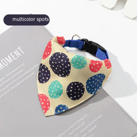 HKM-6820925 Pet Saliva Towel Dog Scarf - Cute Patterns in Blue, Pink, Orange, and Green, Size S, M, L