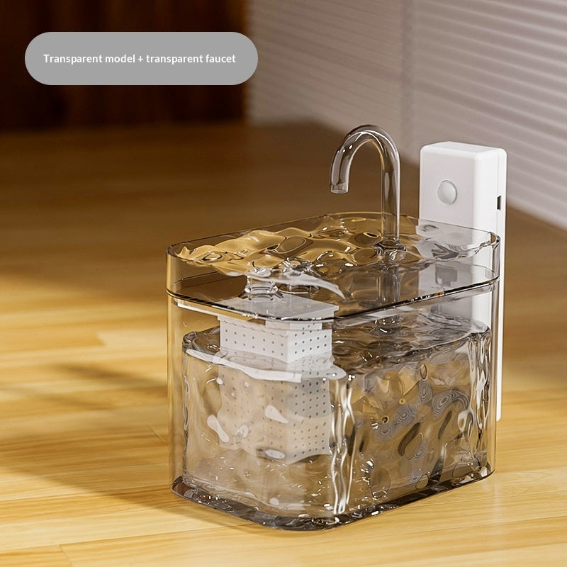 HKM-6822589 Automatic Circulation Smart Water Dispenser for Cats - USB Powered, 1.5L Capacity, Available in Various Transparent and Color Options