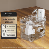 HKM-6822589 Automatic Circulation Smart Water Dispenser for Cats - USB Powered, 1.5L Capacity, Available in Various Transparent and Color Options