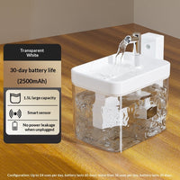 HKM-6822589 Automatic Circulation Smart Water Dispenser for Cats - USB Powered, 1.5L Capacity, Available in Various Transparent and Color Options