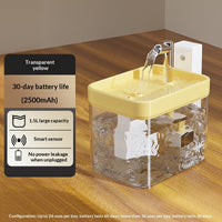 HKM-6822589 Automatic Circulation Smart Water Dispenser for Cats - USB Powered, 1.5L Capacity, Available in Various Transparent and Color Options