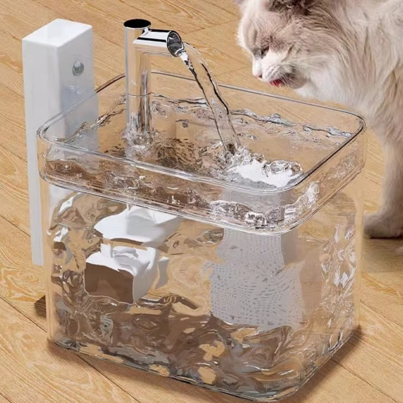 HKM-6822589 Automatic Circulation Smart Water Dispenser for Cats - USB Powered, 1.5L Capacity, Available in Various Transparent and Color Options