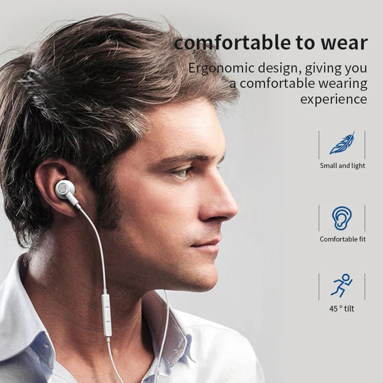 HKM-682323 Wired 3.5mm Earbuds with Microphone and Magnetic Design for iPhone