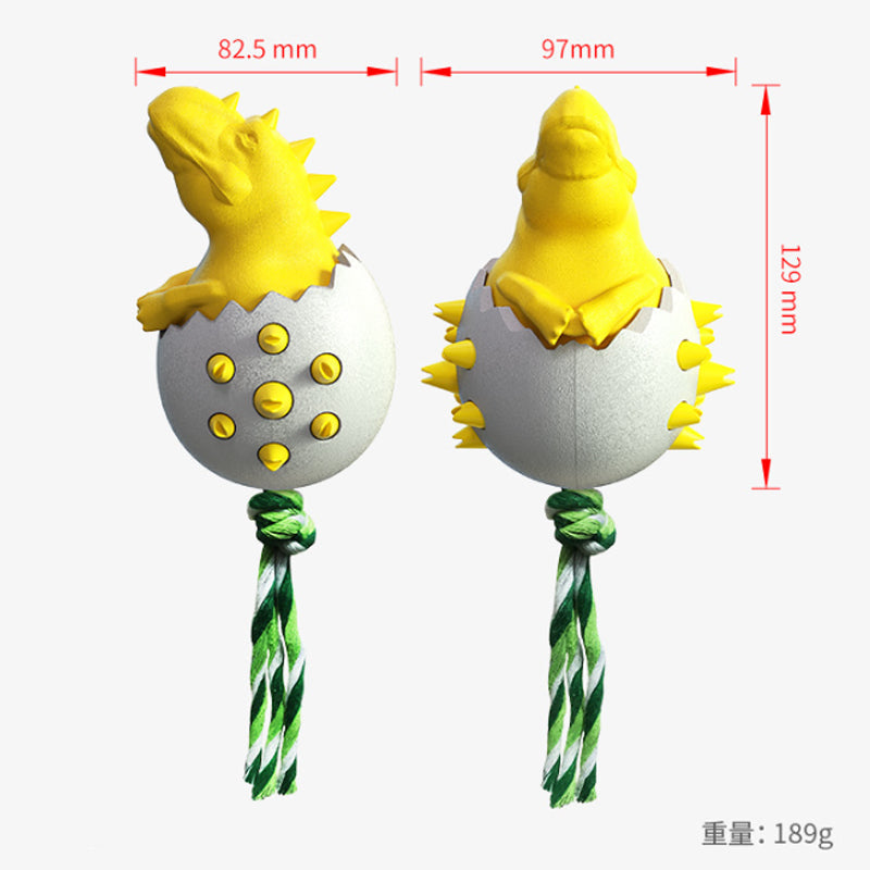HKM-6823997 Durable Dog Teething Toy with Rope - Interactive Rubber Chew Toy for Aggressive Chewers