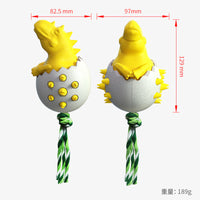 HKM-6823997 Durable Dog Teething Toy with Rope - Interactive Rubber Chew Toy for Aggressive Chewers