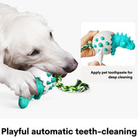 HKM-6823997 Durable Dog Teething Toy with Rope - Interactive Rubber Chew Toy for Aggressive Chewers