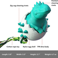 HKM-6823997 Durable Dog Teething Toy with Rope - Interactive Rubber Chew Toy for Aggressive Chewers