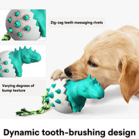 HKM-6823997 Durable Dog Teething Toy with Rope - Interactive Rubber Chew Toy for Aggressive Chewers