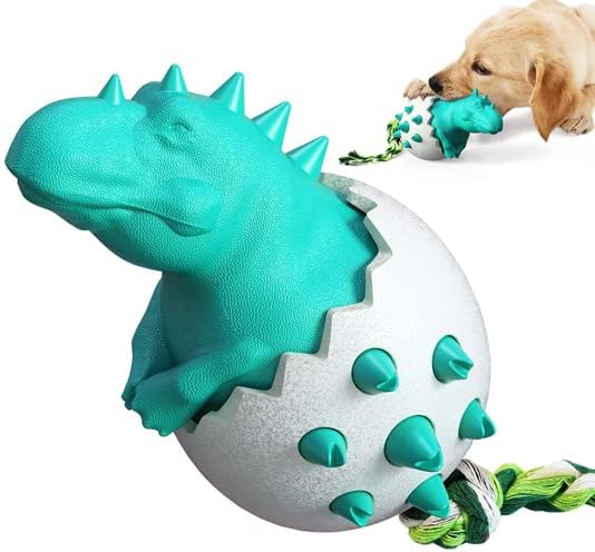 HKM-6823997 Durable Dog Teething Toy with Rope - Interactive Rubber Chew Toy for Aggressive Chewers