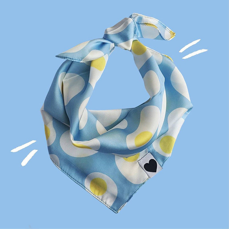 HKM-6824125 Pet Saliva Towel Triangle Scarf in Graffiti Pattern - Adjustable Sizes Available