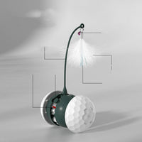 HKM-6825149 Electric Intelligent Cat Toy with USB Charging and Feather Accessories - Designed for Playful Cats