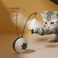 HKM-6825149 Electric Intelligent Cat Toy with USB Charging and Feather Accessories - Designed for Playful Cats