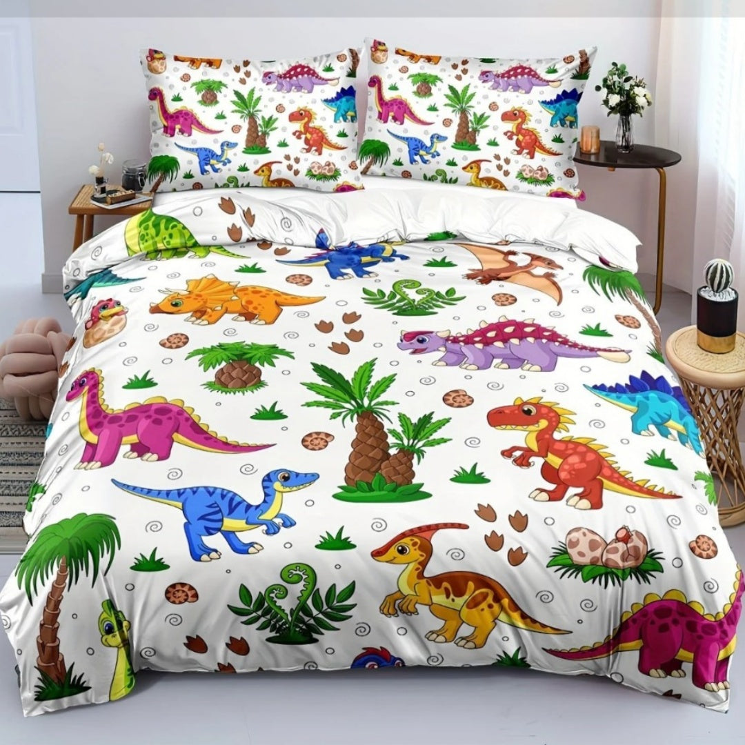 HKM-682643 Geometric Pattern Digital Printed Quilt Cover Set in Nordic Style, Available in Multiple Sizes